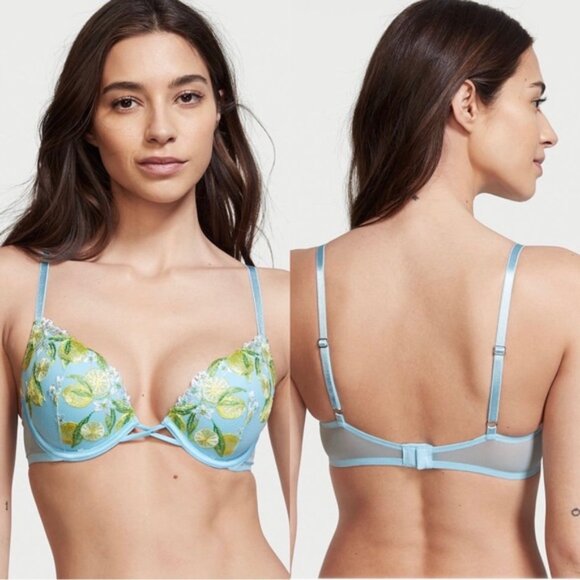 Victoria's Secret | Dream Angels Lemon Embroidery Lined Demi Bra | Size 34DDD - Picture 1 of 12